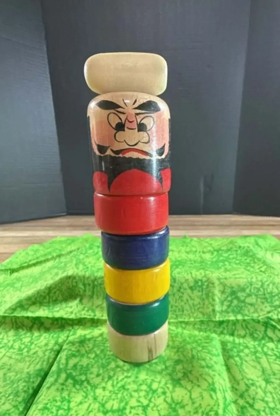 Japanese Traditional Wooden Toy Daruma Otoshi Stacking Tower Game with Hammer